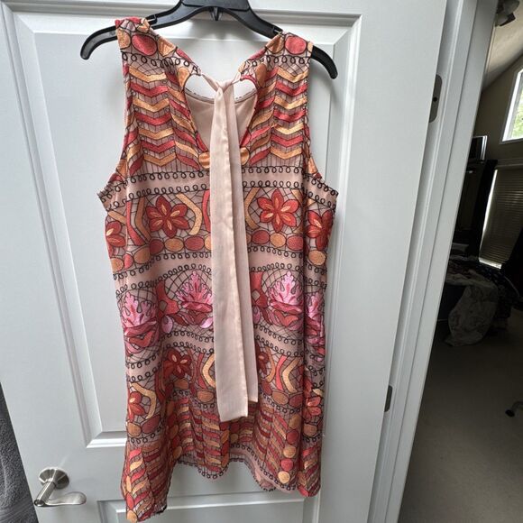 ECI New York Dress Women’s Size XL Sleeveless Orange Floral Lined Summer - Picture 9 of 9